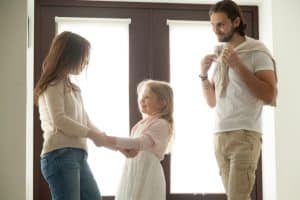 Caring divorced co-parents strive for courtesy and collaborative relationship for child's best interests